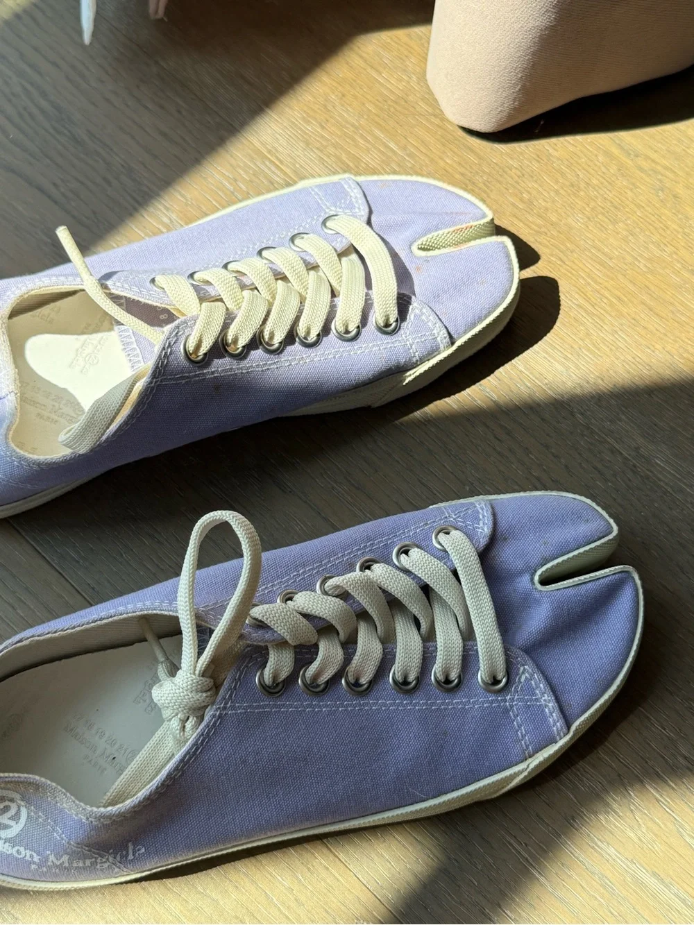 Maison Margiela Lavender Canvas Tabi Purple Sneakers